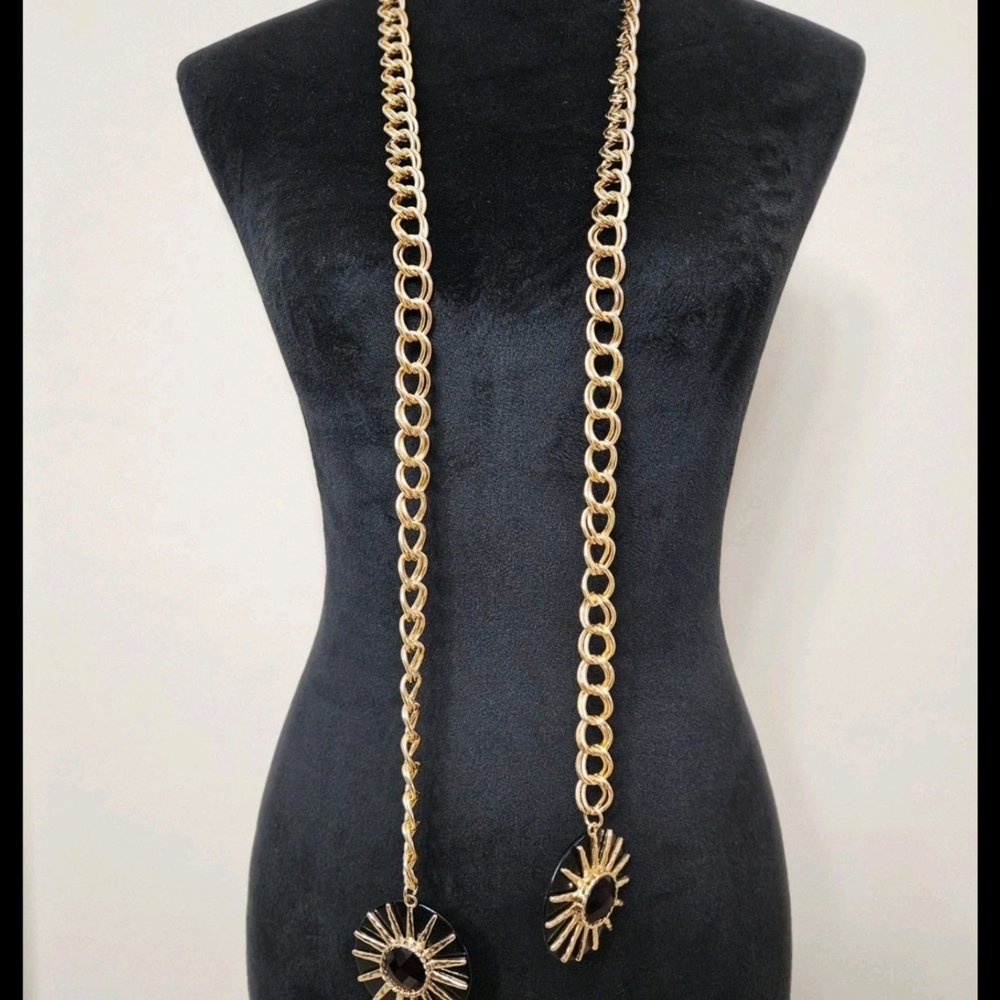 Vintage Lariat Style Beautiful Versatile Gold Chain Belt - Picture 9 of 17